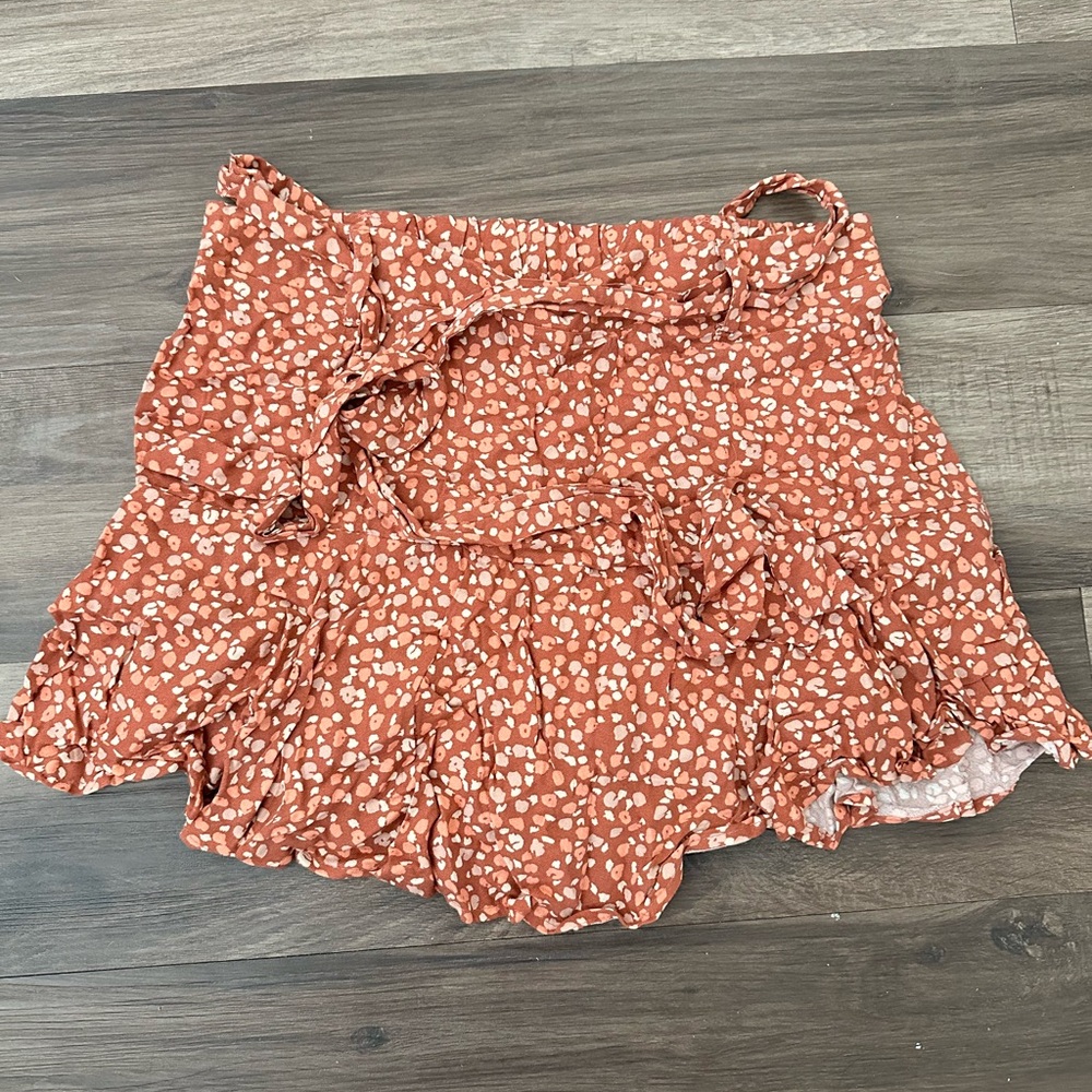 URBAN Romantics Rust and White Patterned Skort